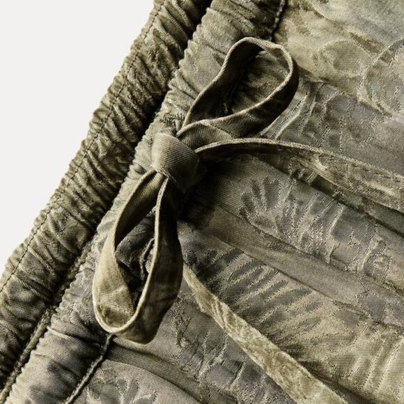 Zara ZW COLLECTION TIED JACQUARD PANTS - Picture 6 of 7